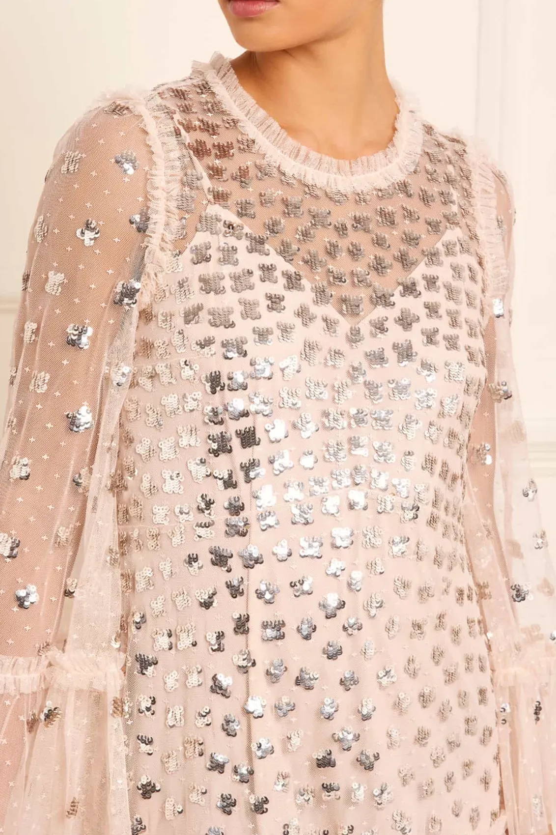 Mummy & Me | Evening Dresses^Needle & Thread Glisten Tiered Ankle Gown Beige