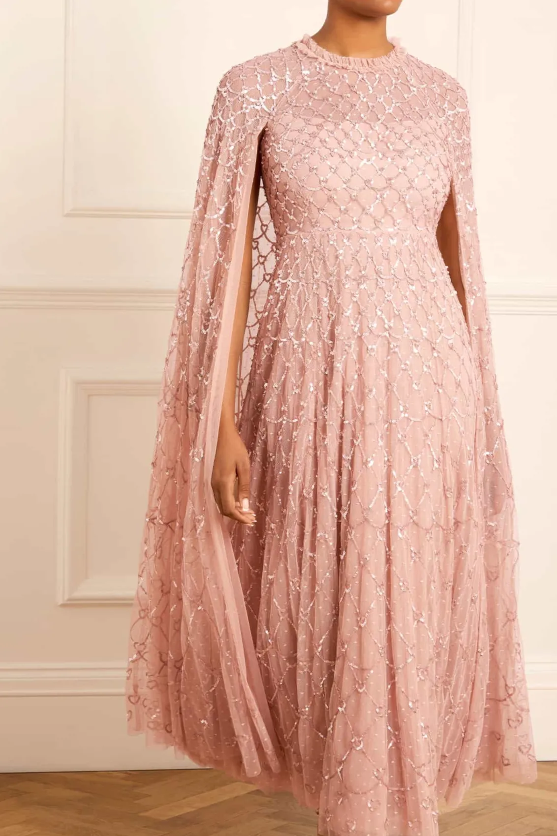 Evening Dresses | Embellished Dresses^Needle & Thread Heart Lattice Ankle Gown Pink