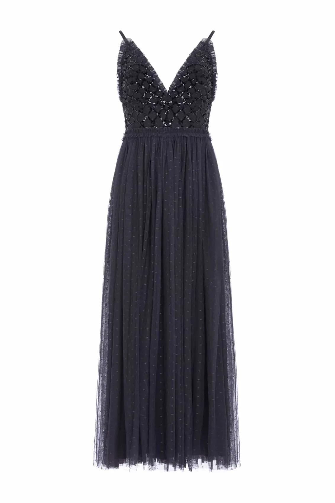 Evening Dresses | Embellished Dresses^Needle & Thread Heart Lattice Bodice Cami Ankle Gown Black