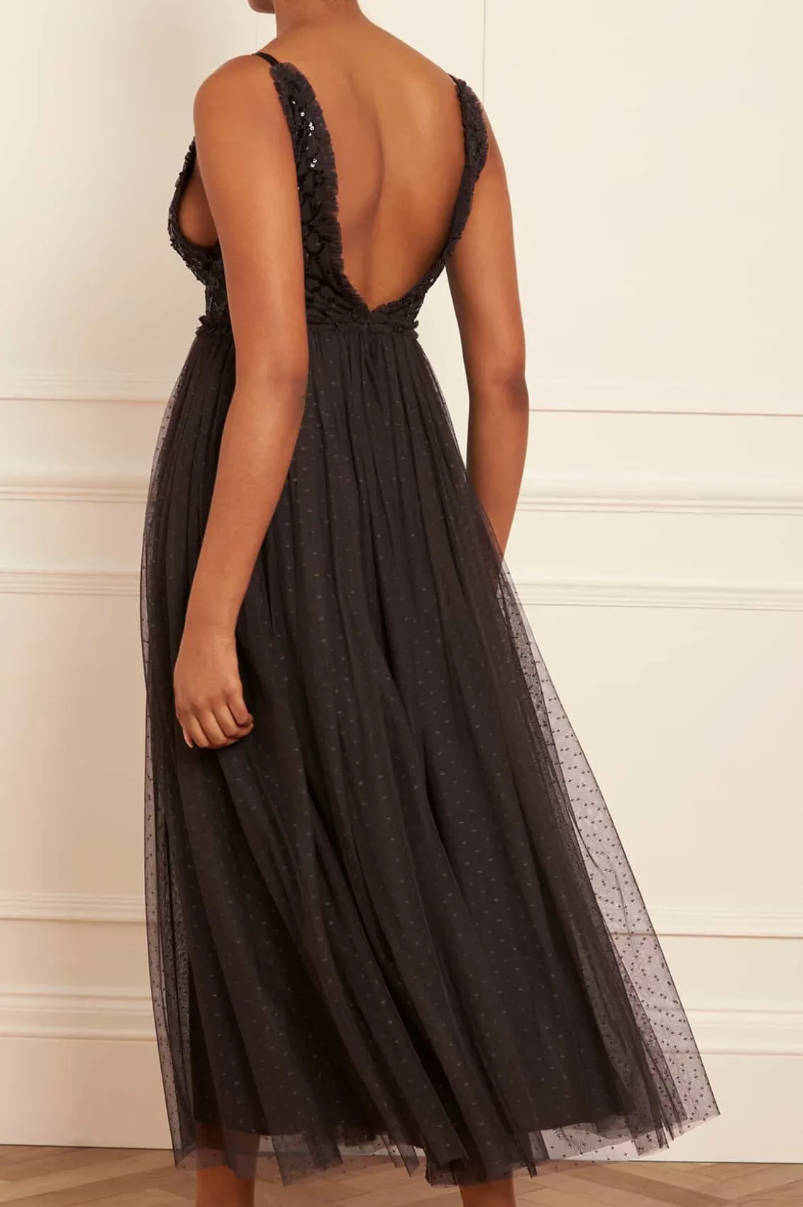 Evening Dresses | Embellished Dresses^Needle & Thread Heart Lattice Bodice Cami Ankle Gown Black