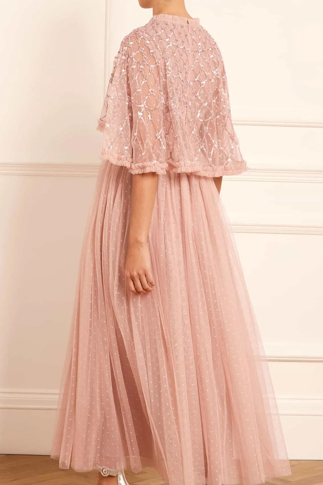 Bridesmaid | Evening Dresses^Needle & Thread Heart Lattice Bodice Cape Ankle Gown Pink
