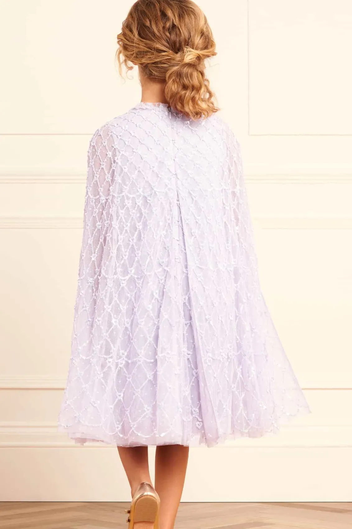 Mummy & Me | Kids Embellished Dresses^Needle & Thread Heart Lattice Cape Kids Dress Purple