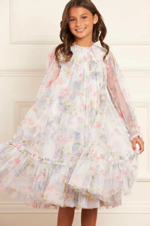 Kids Printed Dresses | Kids Responsibly Sourced^Needle & Thread Hydrangea Long Sleeve Kids Dress Multi