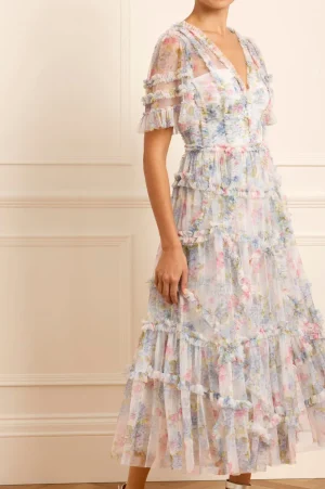 Wedding Guest | Evening Dresses^Needle & Thread Hydrangea Ruffle Ballerina Dress Multi