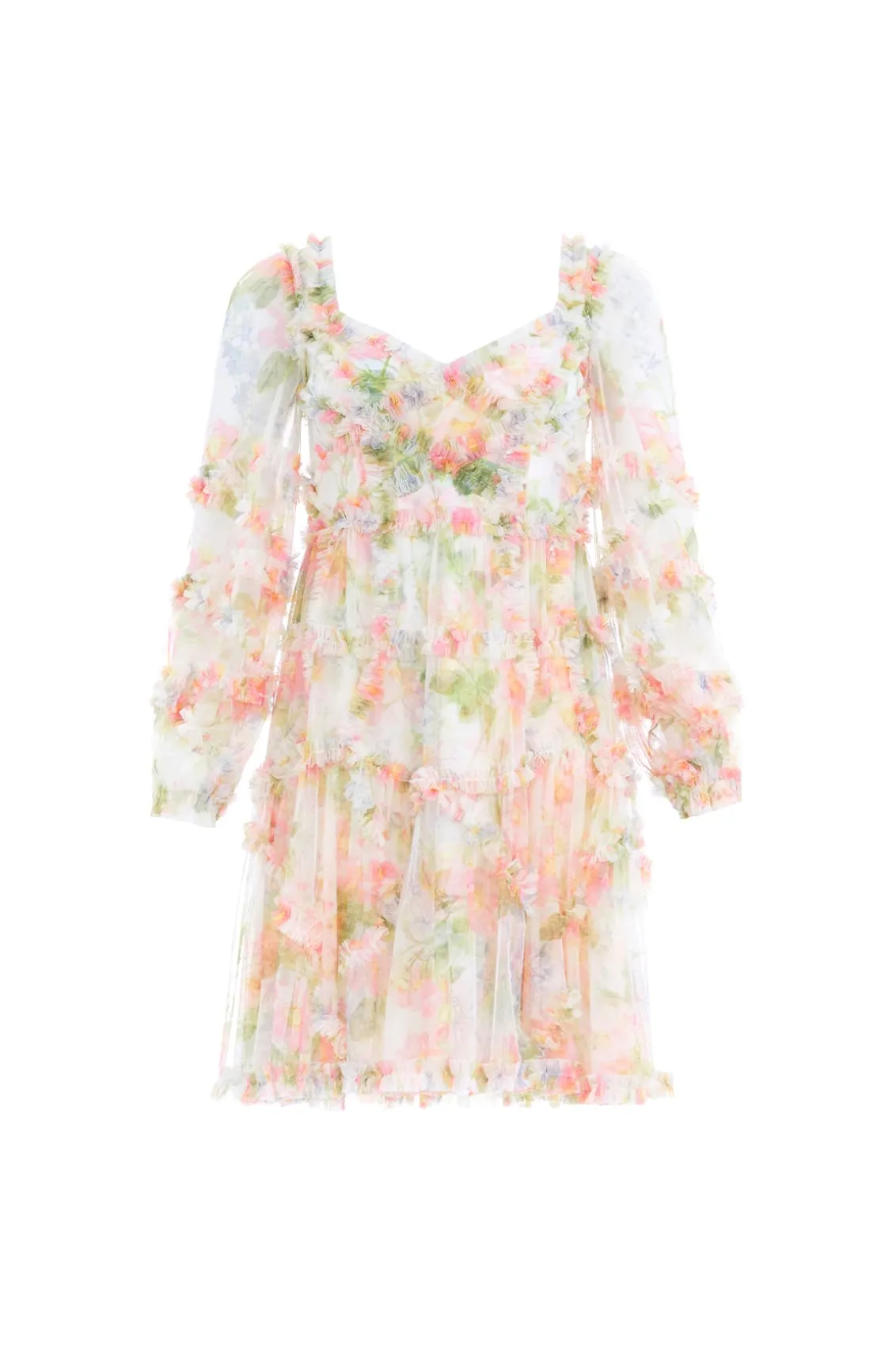 Mini Dresses^Needle & Thread Immortal Rose Maeve Long Sleeve Mini Dress Multi