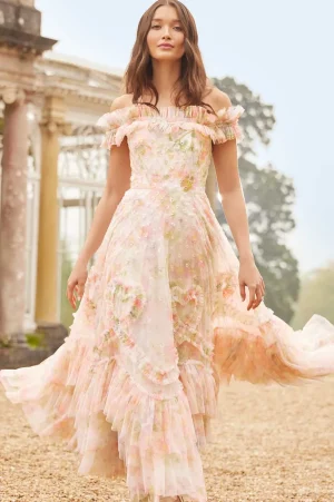 Evening Dresses | Printed Dresses^Needle & Thread Immortal Rose Off-Shoulder Ankle Gown Multi