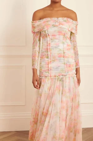 Evening Dresses | Printed Dresses^Needle & Thread Immortal Rose Rouched Off-Shoulder Gown Multi