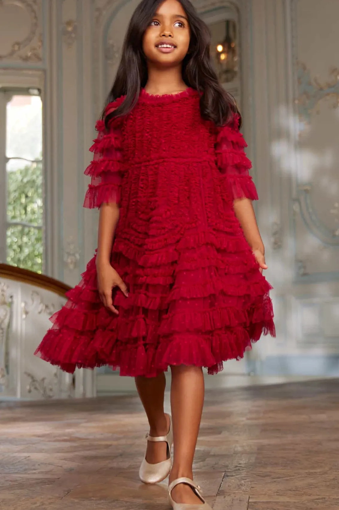 Mummy & Me | Kids Responsibly Sourced^Needle & Thread La Vie En Rose Kids Dress Red