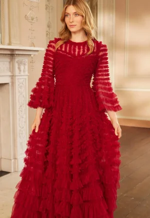 Mummy & Me | Evening Dresses^Needle & Thread La Vie En Rose Round Neck Gown Red
