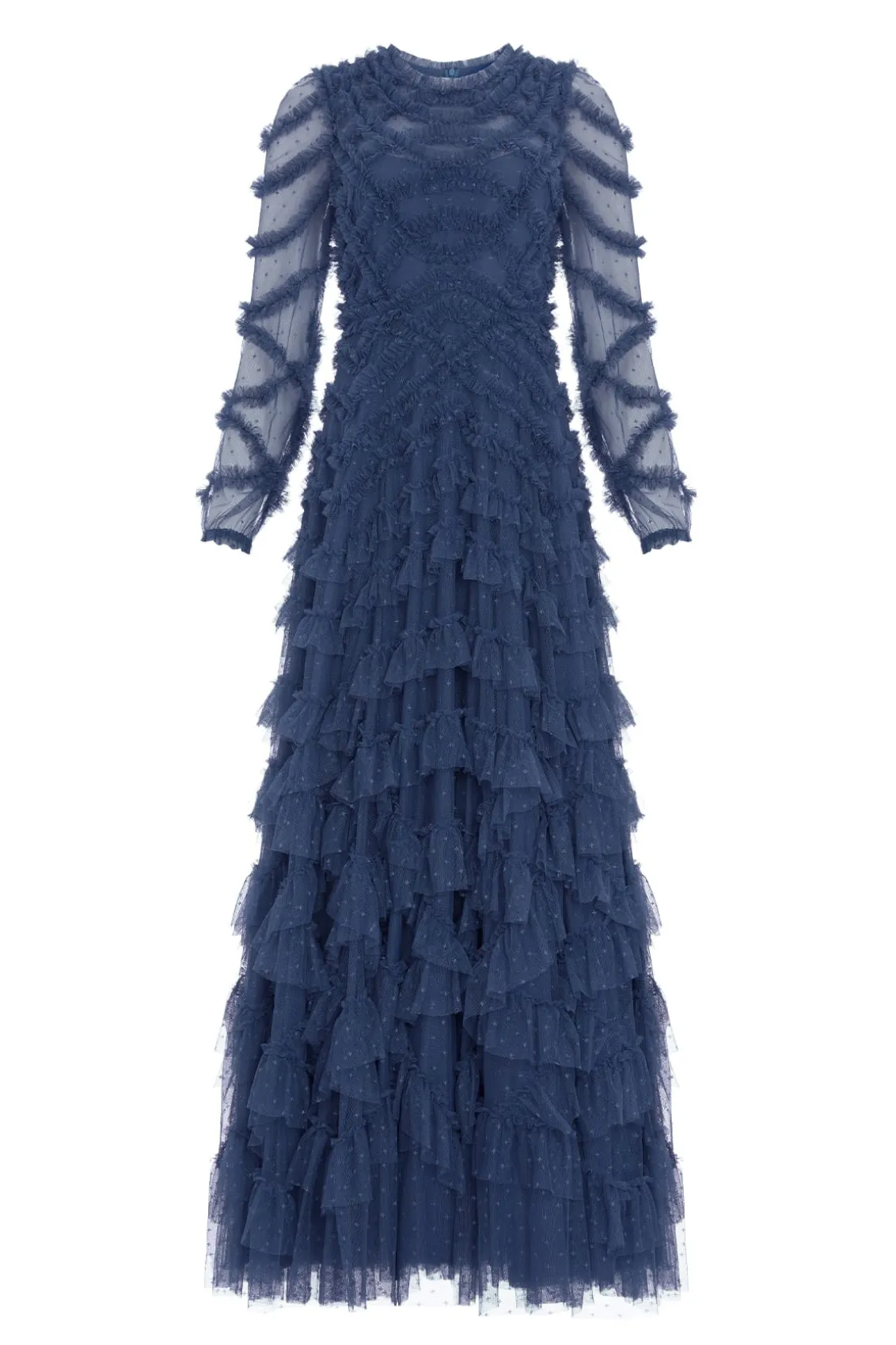 Evening Dresses | Responsibly Sourced^Needle & Thread Lana Round Neck Gown Blue