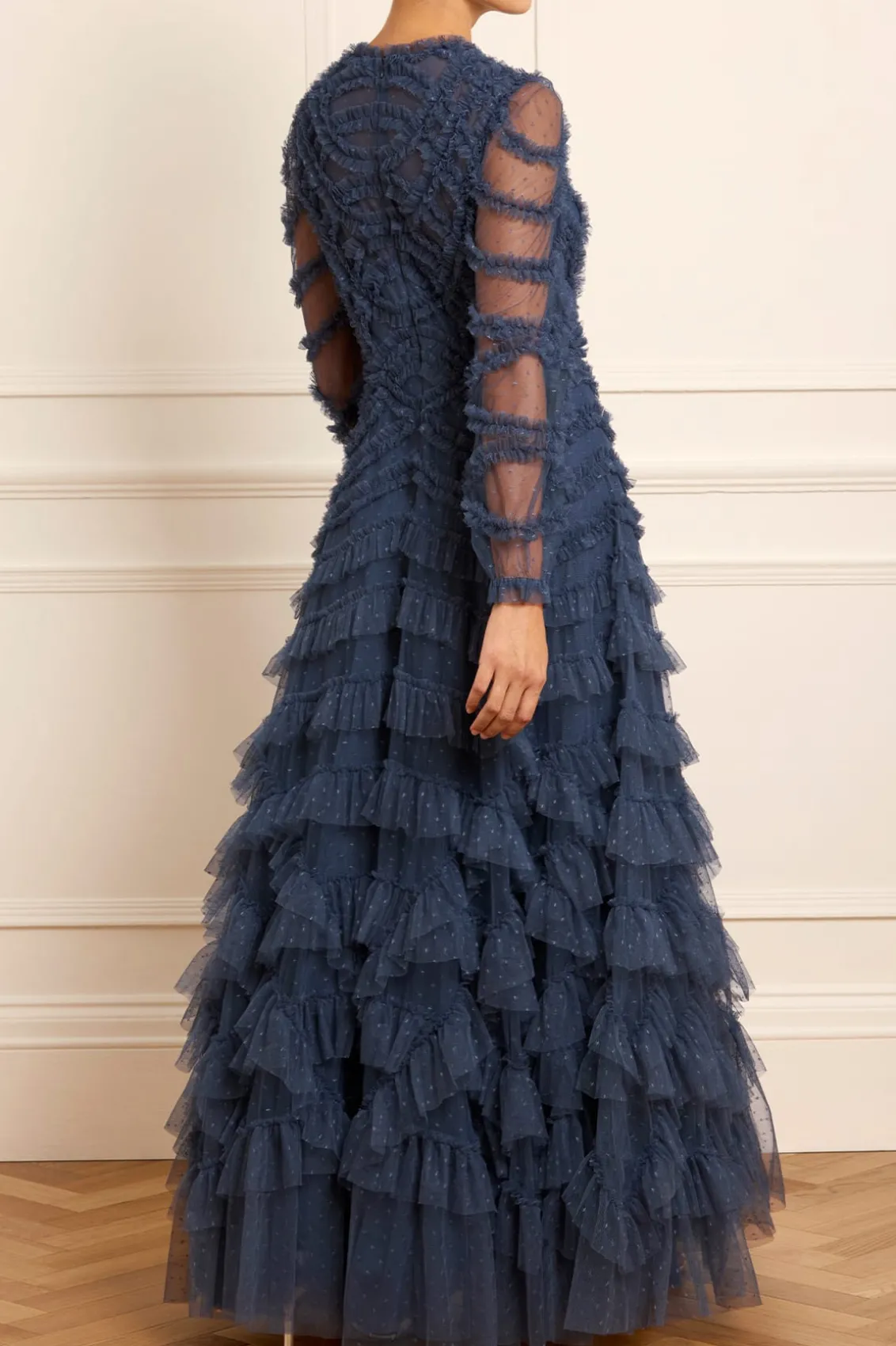 Evening Dresses | Responsibly Sourced^Needle & Thread Lana Round Neck Gown Blue