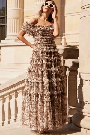 Mummy & Me | Evening Dresses^Needle & Thread Leopard Lisette Off-Shoulder Gown Multi