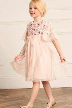 Flower Girl | Flower Girl^Needle & Thread Lunaria Wreath Bodice Kids Dress Beige