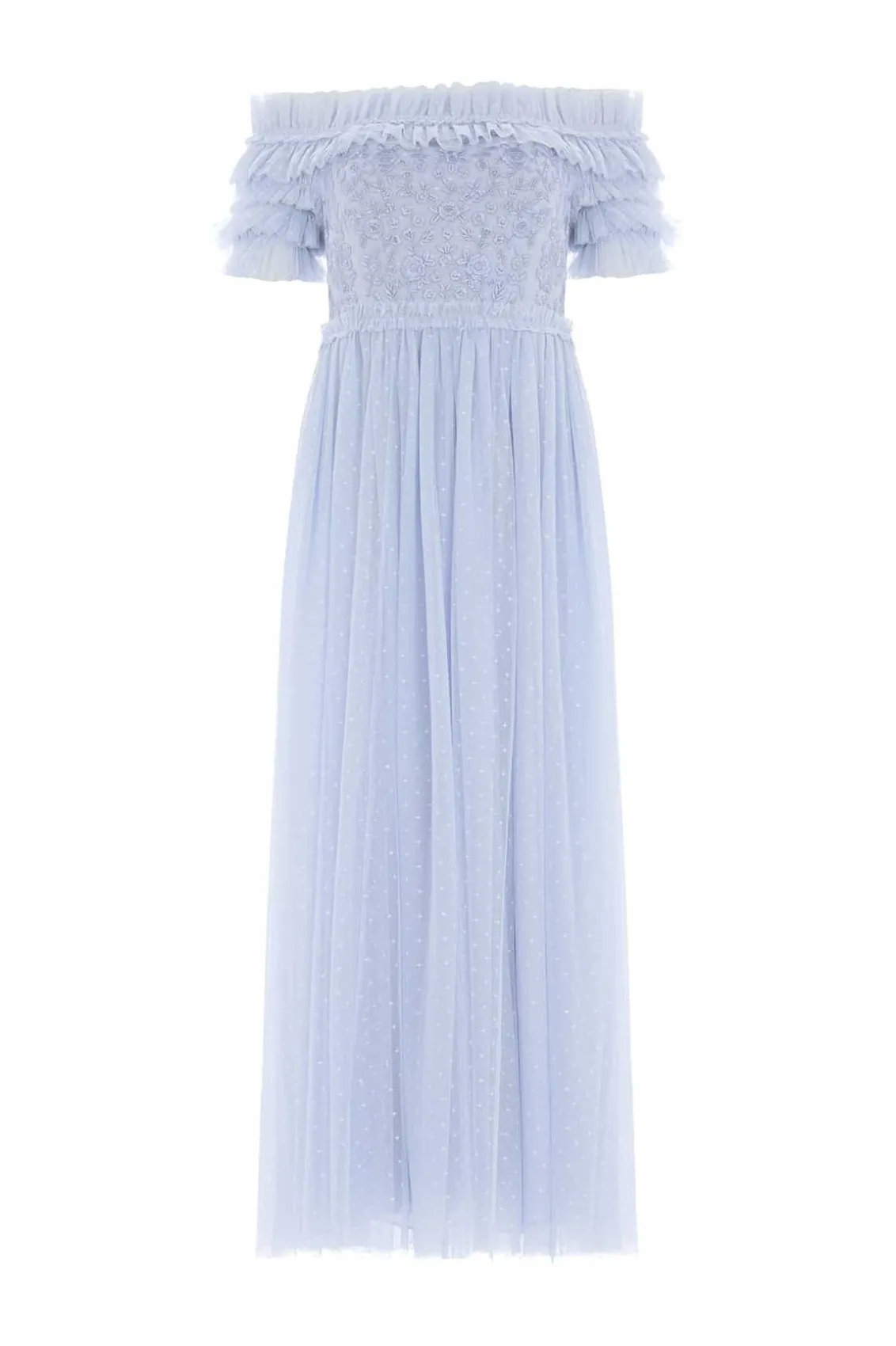 Bridesmaid | Evening Dresses^Needle & Thread Midsummer Lace Bodice Off-Shoulder Ankle Gown Blue