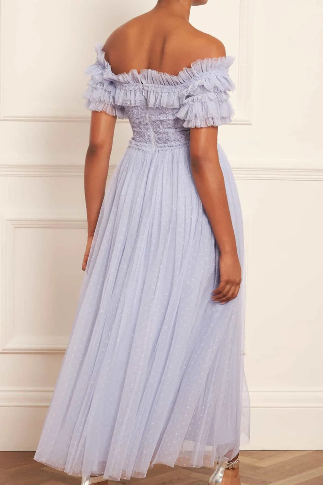 Bridesmaid | Evening Dresses^Needle & Thread Midsummer Lace Bodice Off-Shoulder Ankle Gown Blue