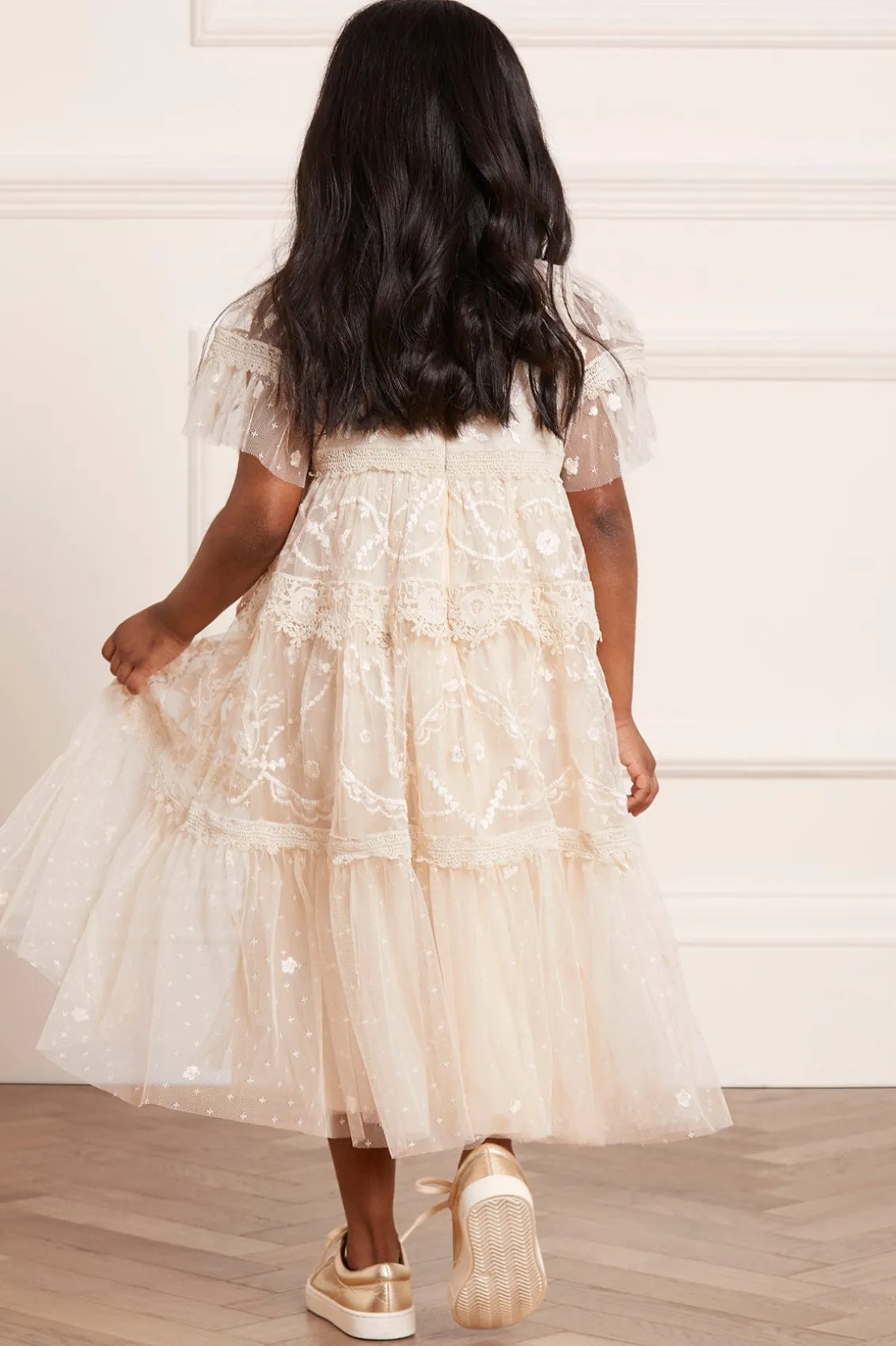 Mummy & Me | Flower Girl^Needle & Thread Midsummer Lace Kids Dress Champagne