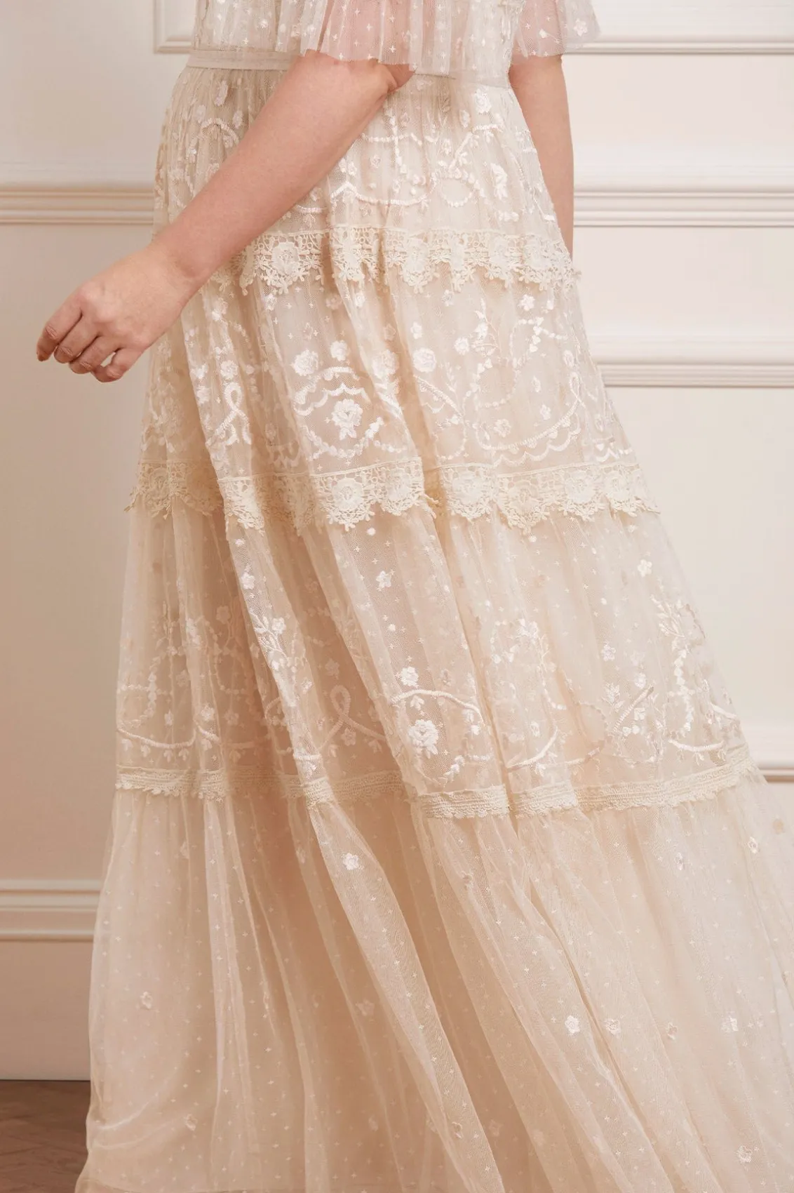 Bridal | Mummy & Me^Needle & Thread Midsummer Lace Round Neck Gown Champagne