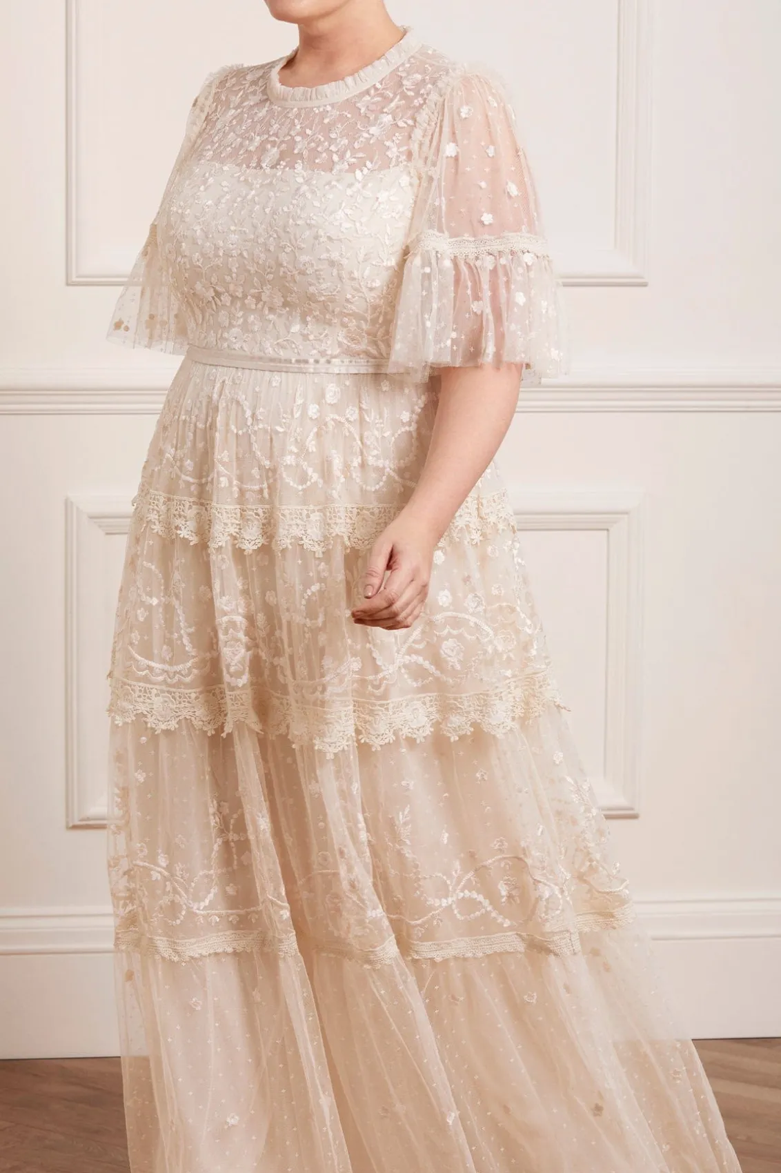 Bridal | Mummy & Me^Needle & Thread Midsummer Lace Round Neck Gown Champagne