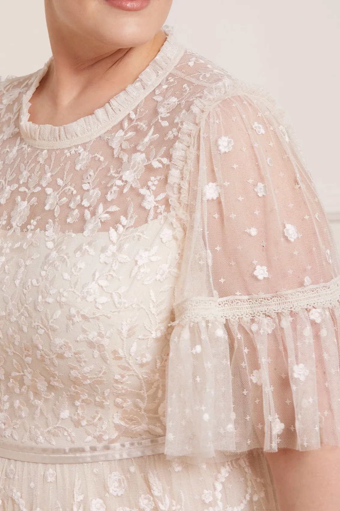 Bridal | Mummy & Me^Needle & Thread Midsummer Lace Round Neck Gown Champagne