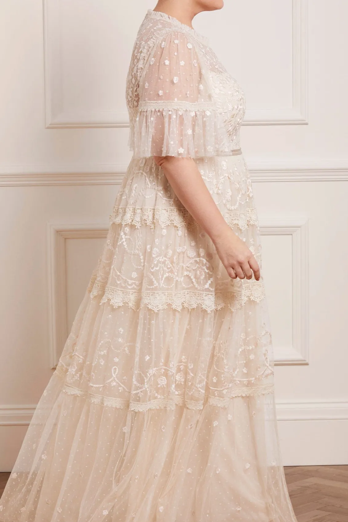 Bridal | Mummy & Me^Needle & Thread Midsummer Lace Round Neck Gown Champagne