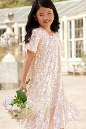 Flower Girl | Flower Girl^Needle & Thread Mila Gloss Kids Dress Champagne