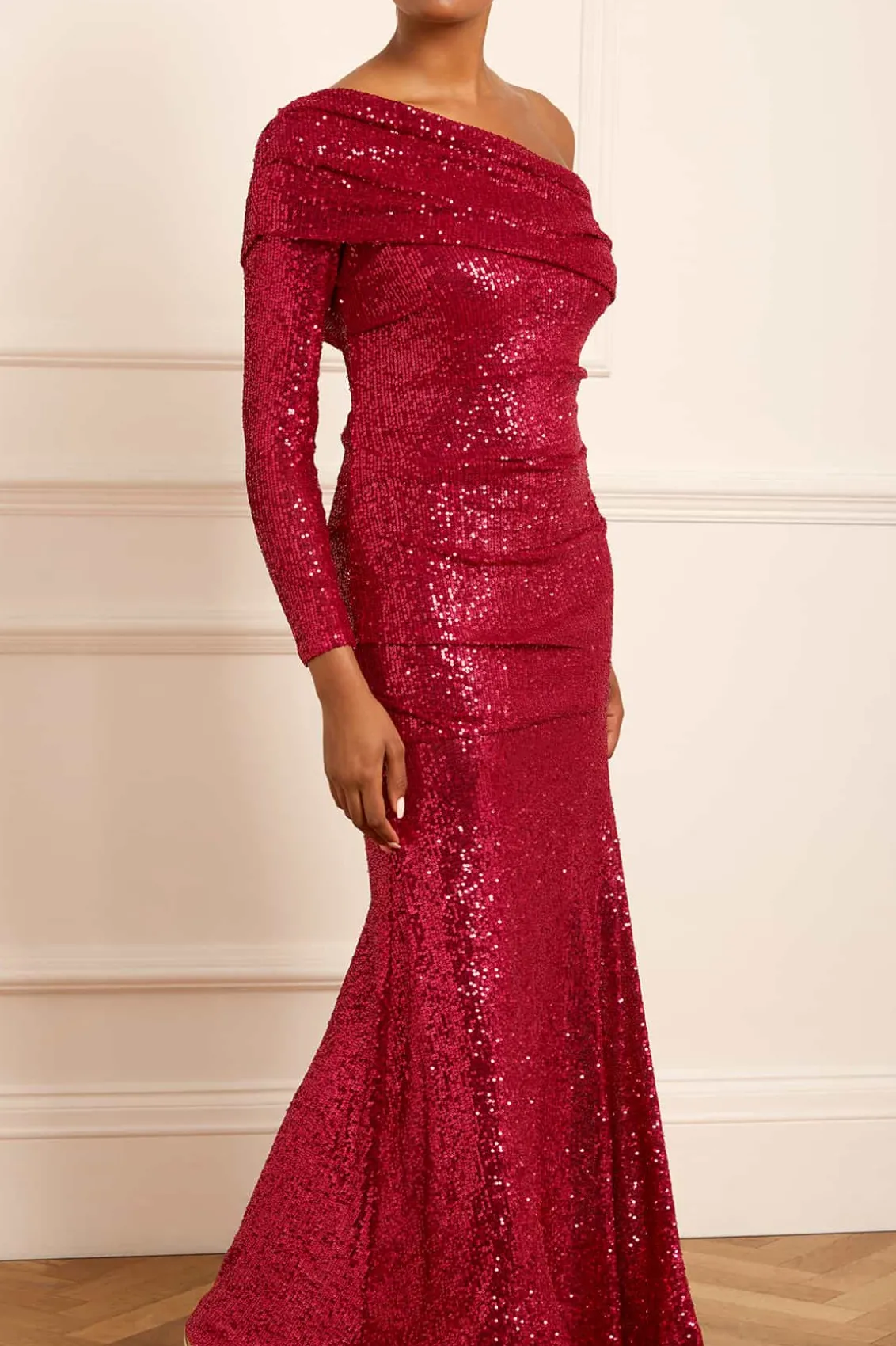 Embellished Dresses | Dresses^Needle & Thread Nova One-Shoulder Ankle Gown Red