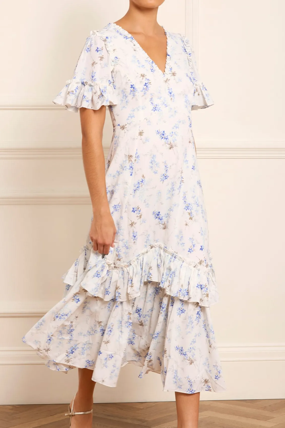 Wedding Guest | Day Dresses^Needle & Thread Ophelia Ditsy Eva Crepe Ballerina Dress Multi