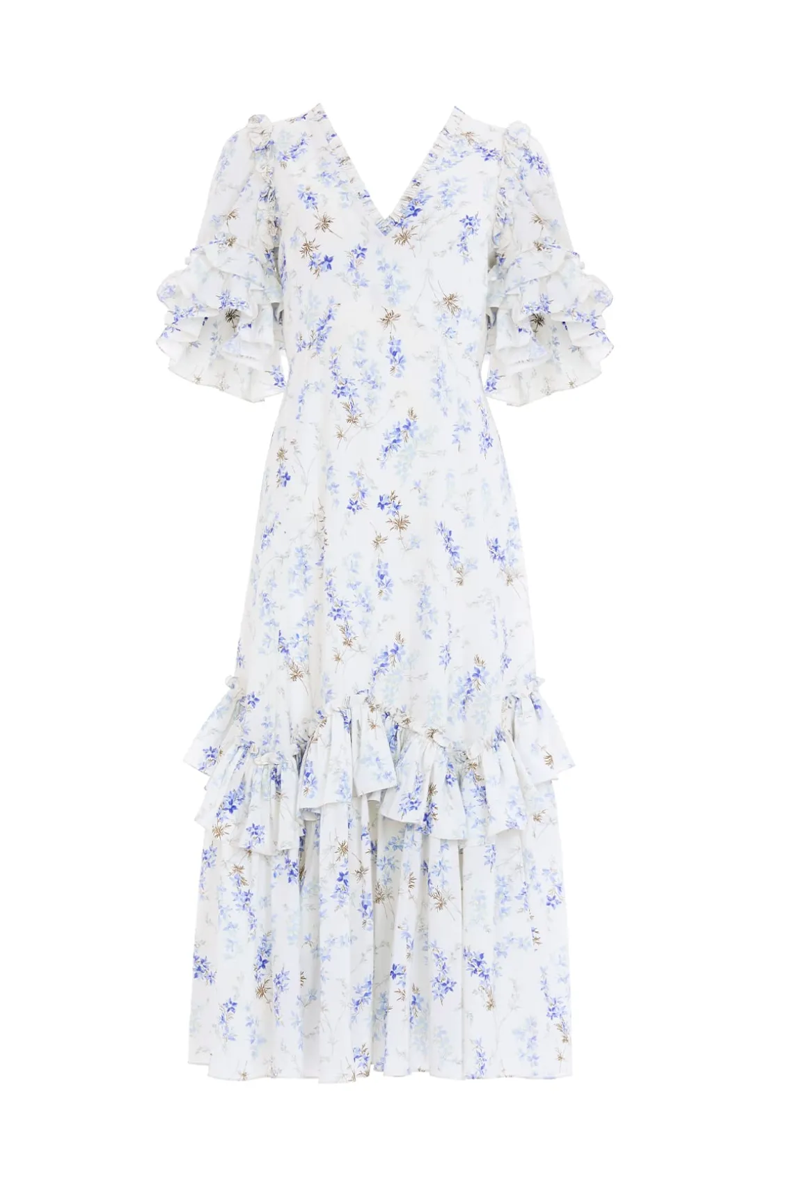 Wedding Guest | Day Dresses^Needle & Thread Ophelia Ditsy Eva Crepe Ballerina Dress Multi