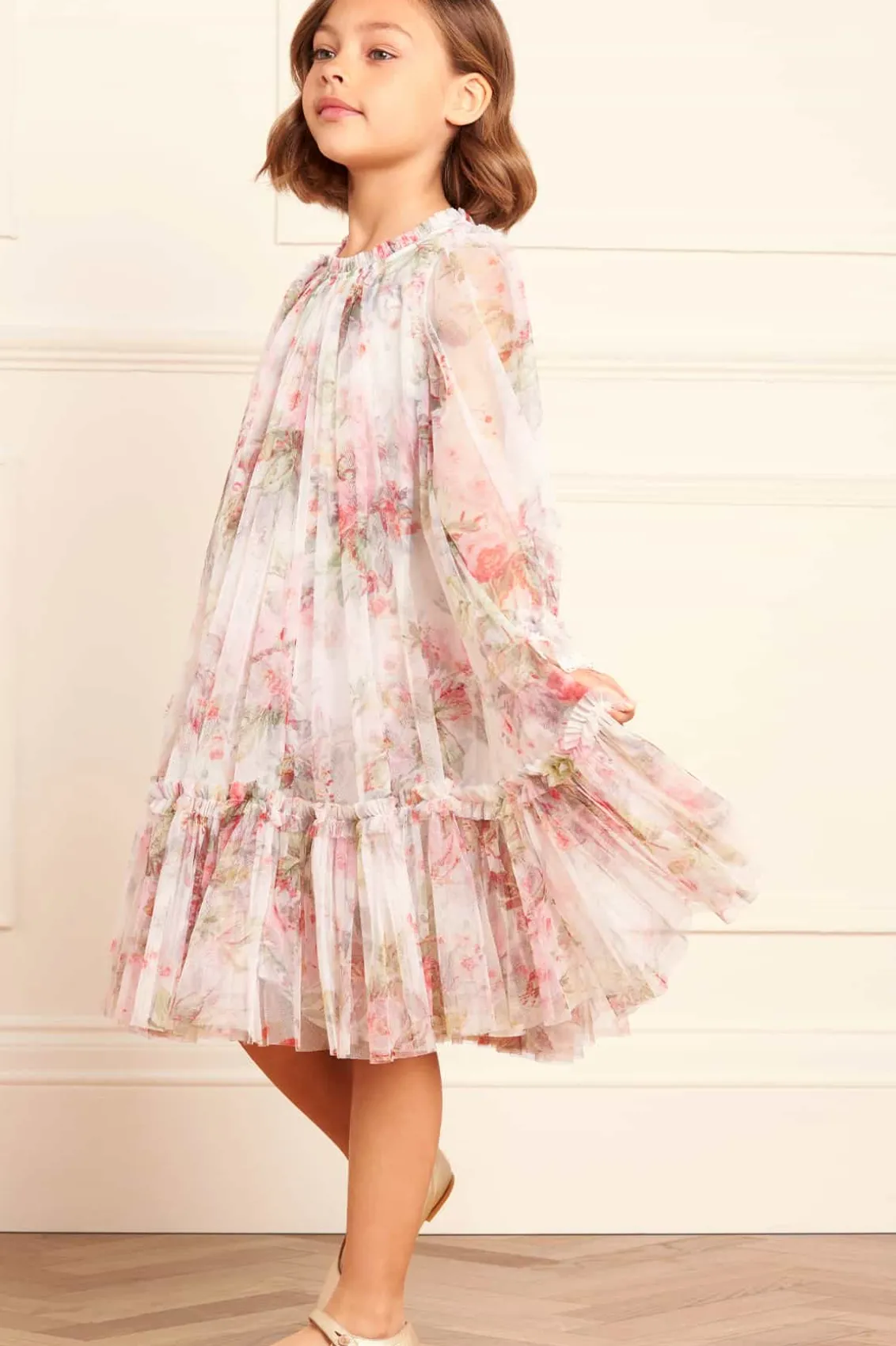 Kids Printed Dresses | Kids Responsibly Sourced^Needle & Thread Paradise Garden Long Sleeve Kids Dress Multi