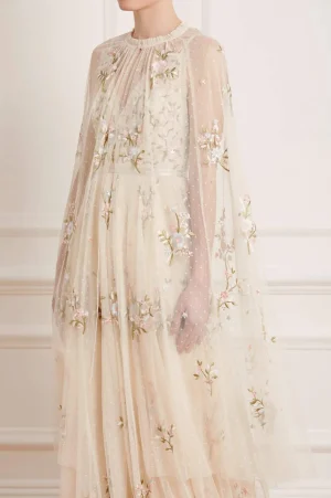 Wedding Wardrobe | Capes^Needle & Thread Petunia Midaxi Cape Champagne