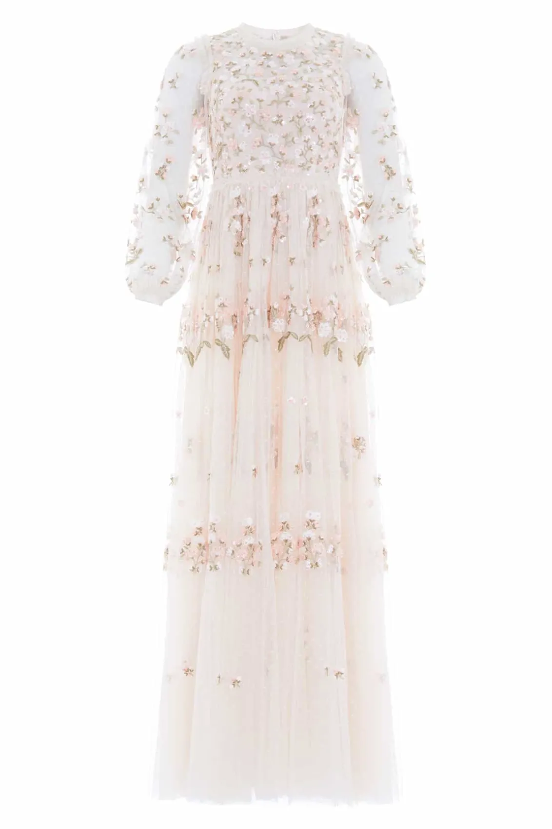 Bridesmaid | Bridal^Needle & Thread Posy Round Neck Gown Champagne