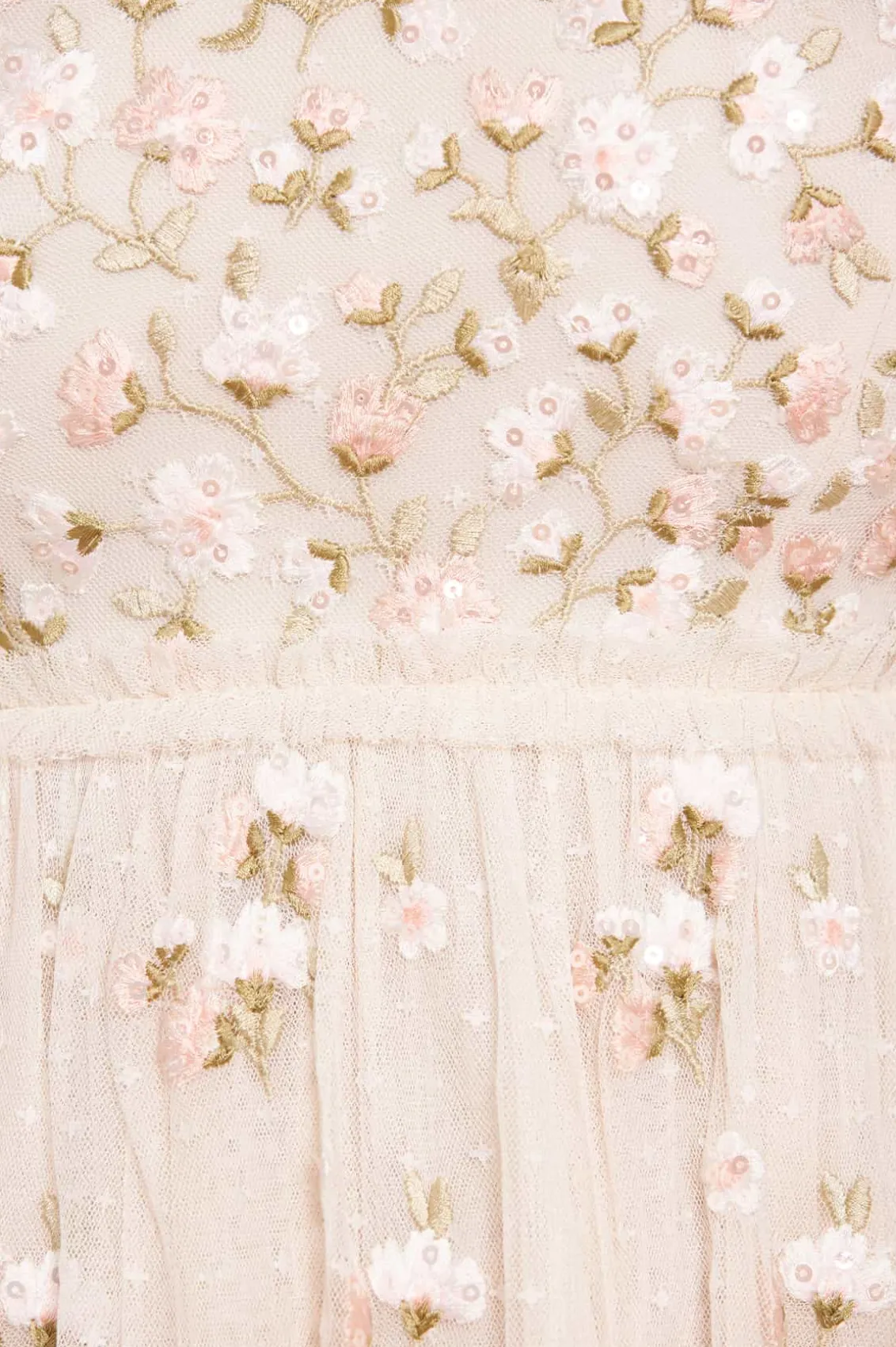 Bridesmaid | Bridal^Needle & Thread Posy Round Neck Gown Champagne