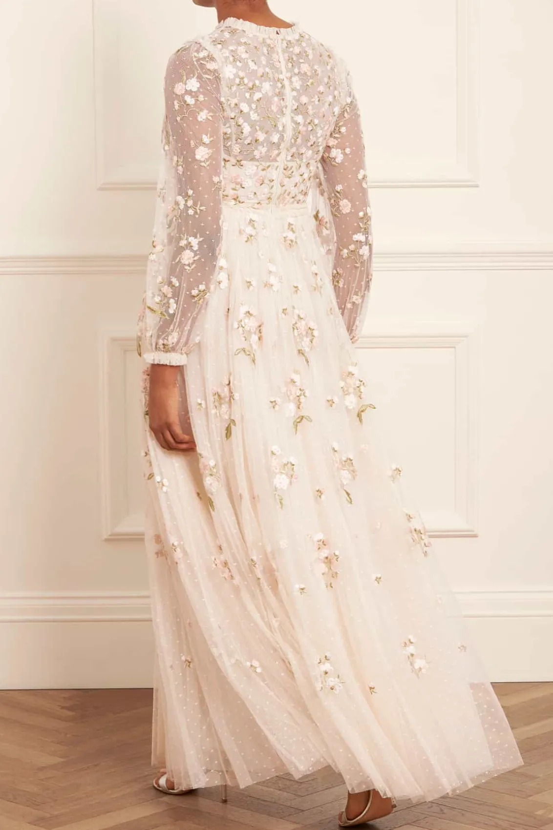 Bridesmaid | Bridal^Needle & Thread Posy Round Neck Gown Champagne