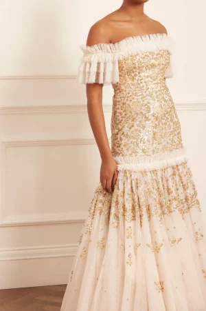 Bridal | Evening Dresses^Needle & Thread Regal Rose Off-Shoulder Gown Champagne
