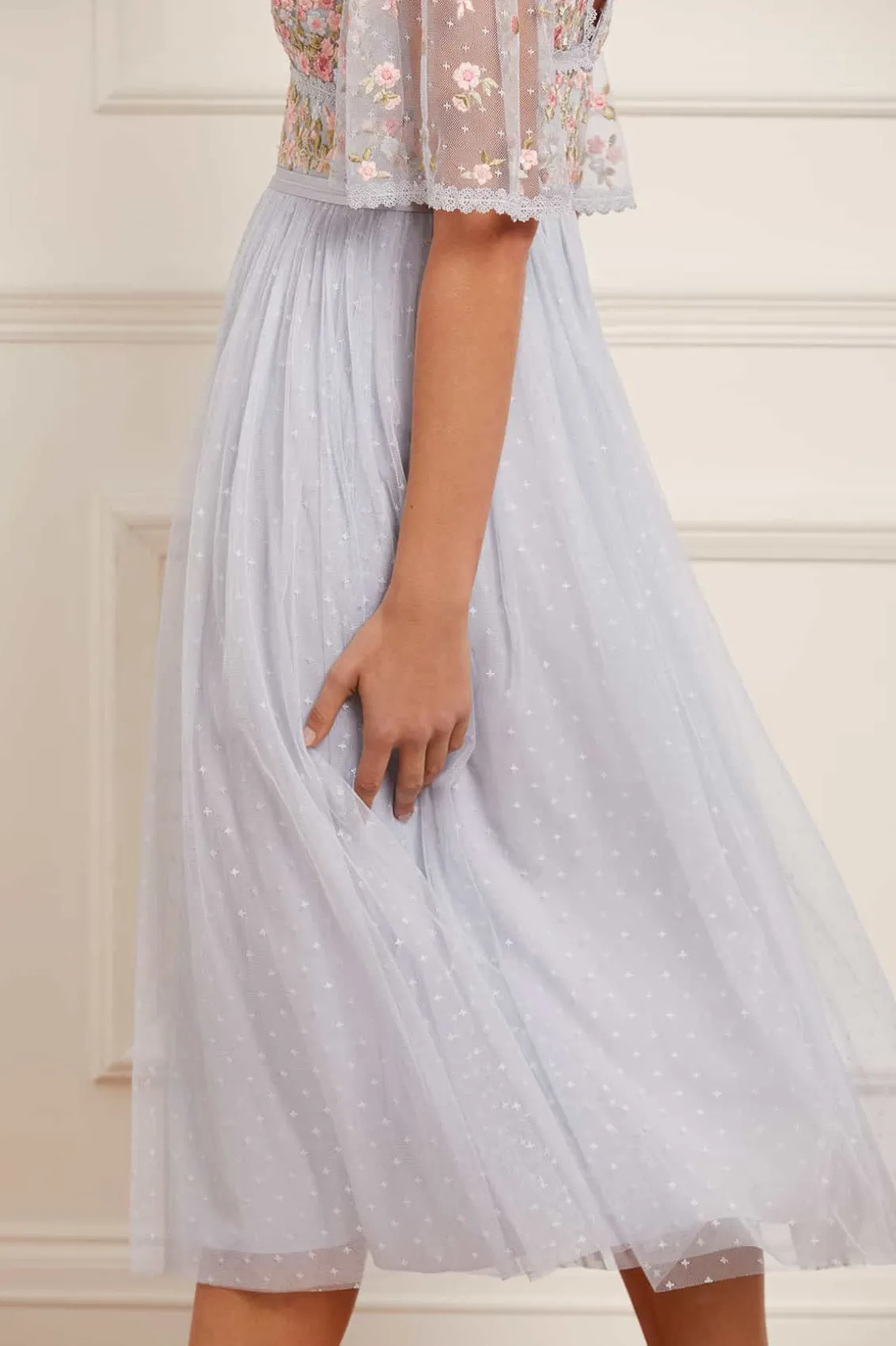 Embroidered Dresses | Responsibly Sourced^Needle & Thread Ribbon Bouquet Bodice Midaxi Dress Blue