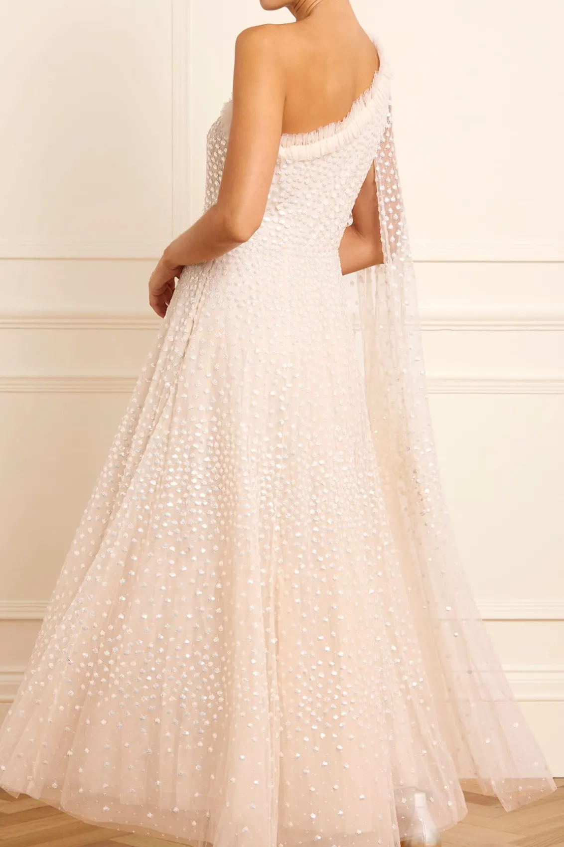 Bridal | Evening Dresses^Needle & Thread Scatter Dot One-Shoulder Ankle Gown Champagne
