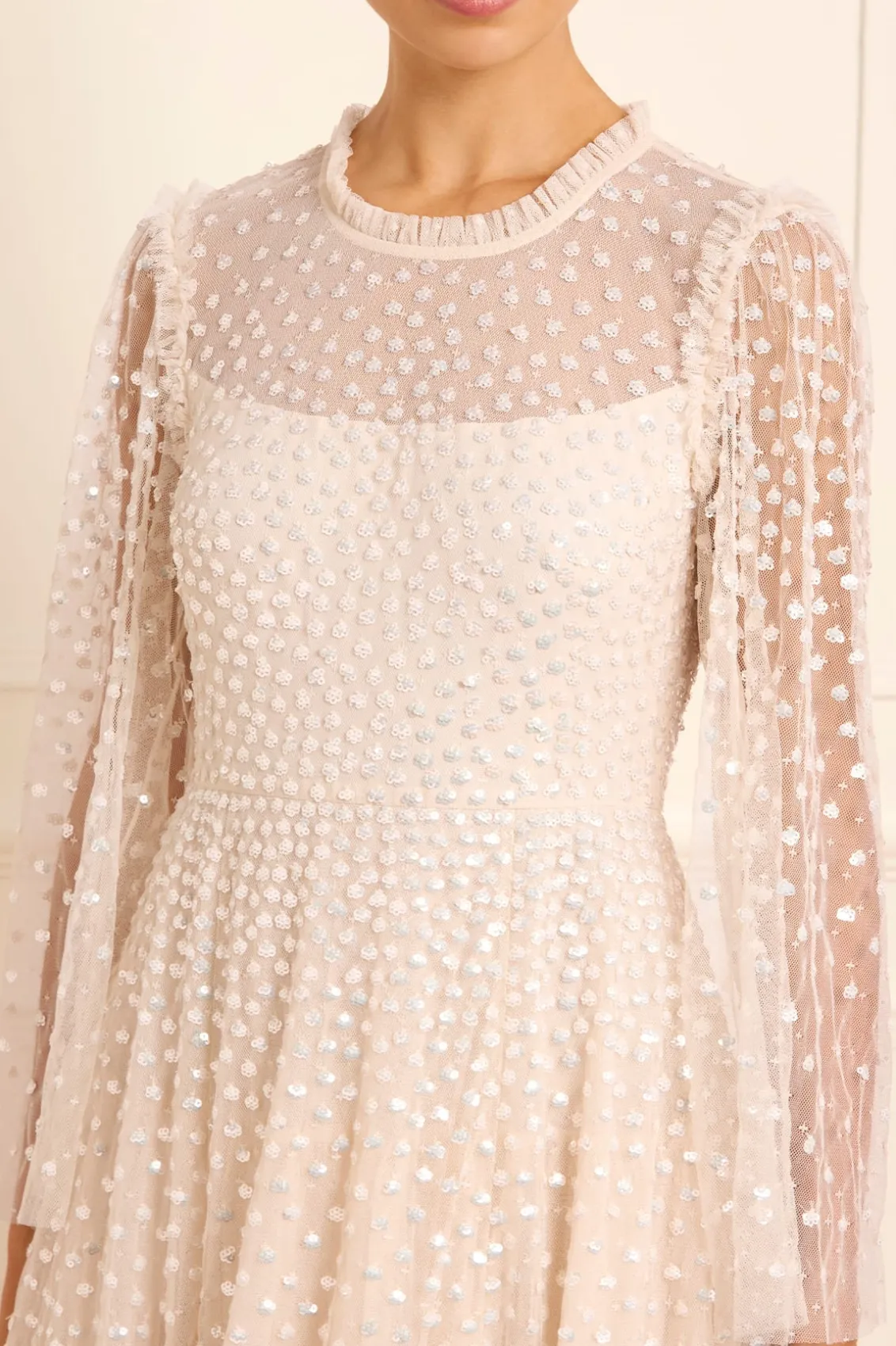 Bridal | Evening Dresses^Needle & Thread Scatter Dot Round Neck Ankle Gown Champagne