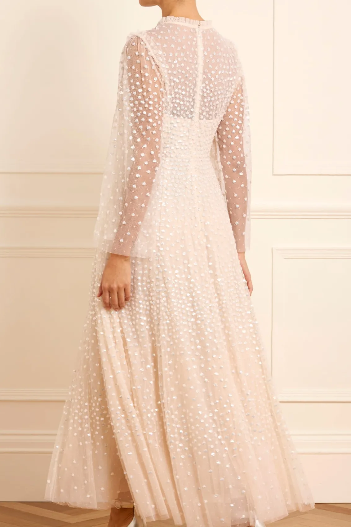 Bridal | Evening Dresses^Needle & Thread Scatter Dot Round Neck Ankle Gown Champagne
