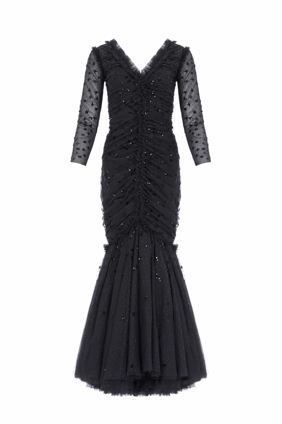 Evening Dresses | Embellished Dresses^Needle & Thread Scatter Sequin Long Sleeve Ankle Gown Black