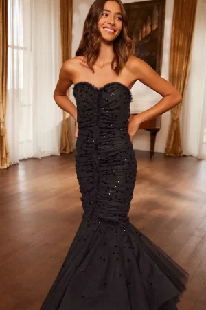 Evening Dresses | Embellished Dresses^Needle & Thread Scatter Sequin Strapless Ankle Gown Black