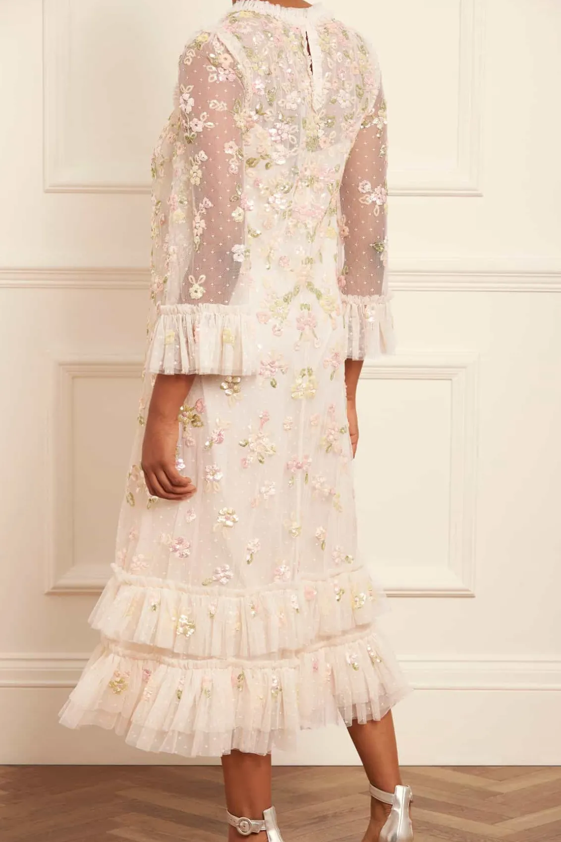 Evening Dresses | Embellished Dresses^Needle & Thread Sequin Bloom Gloss Ballerina Dress Champagne