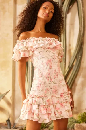 Mini Dresses^Needle & Thread Summer Posy Chiffon Smocked Micro Mini Dress Multi