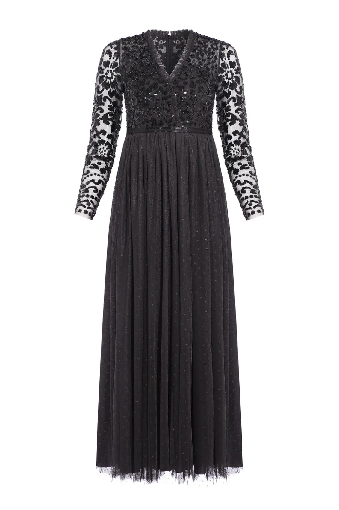 Responsibly Sourced | Embellished Dresses^Needle & Thread Tempest V-Neck Bodice Ankle Gown Black