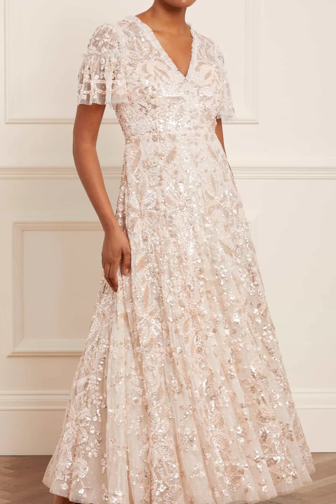 Bridal | Evening Dresses^Needle & Thread Trailing Bow Gown Champagne