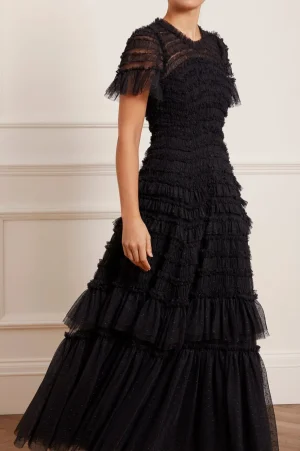 Evening Dresses | Responsibly Sourced^Needle & Thread Valentine Ruffle Gown Black