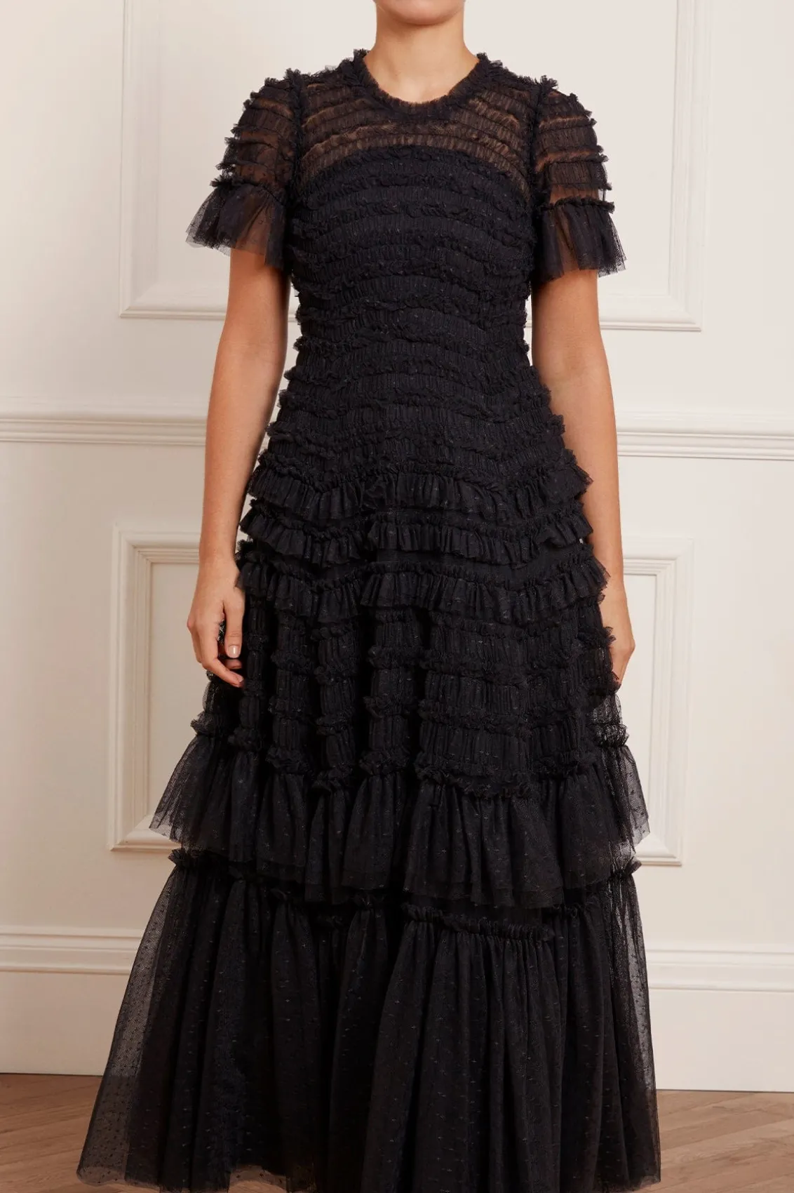 Evening Dresses | Responsibly Sourced^Needle & Thread Valentine Ruffle Gown Black