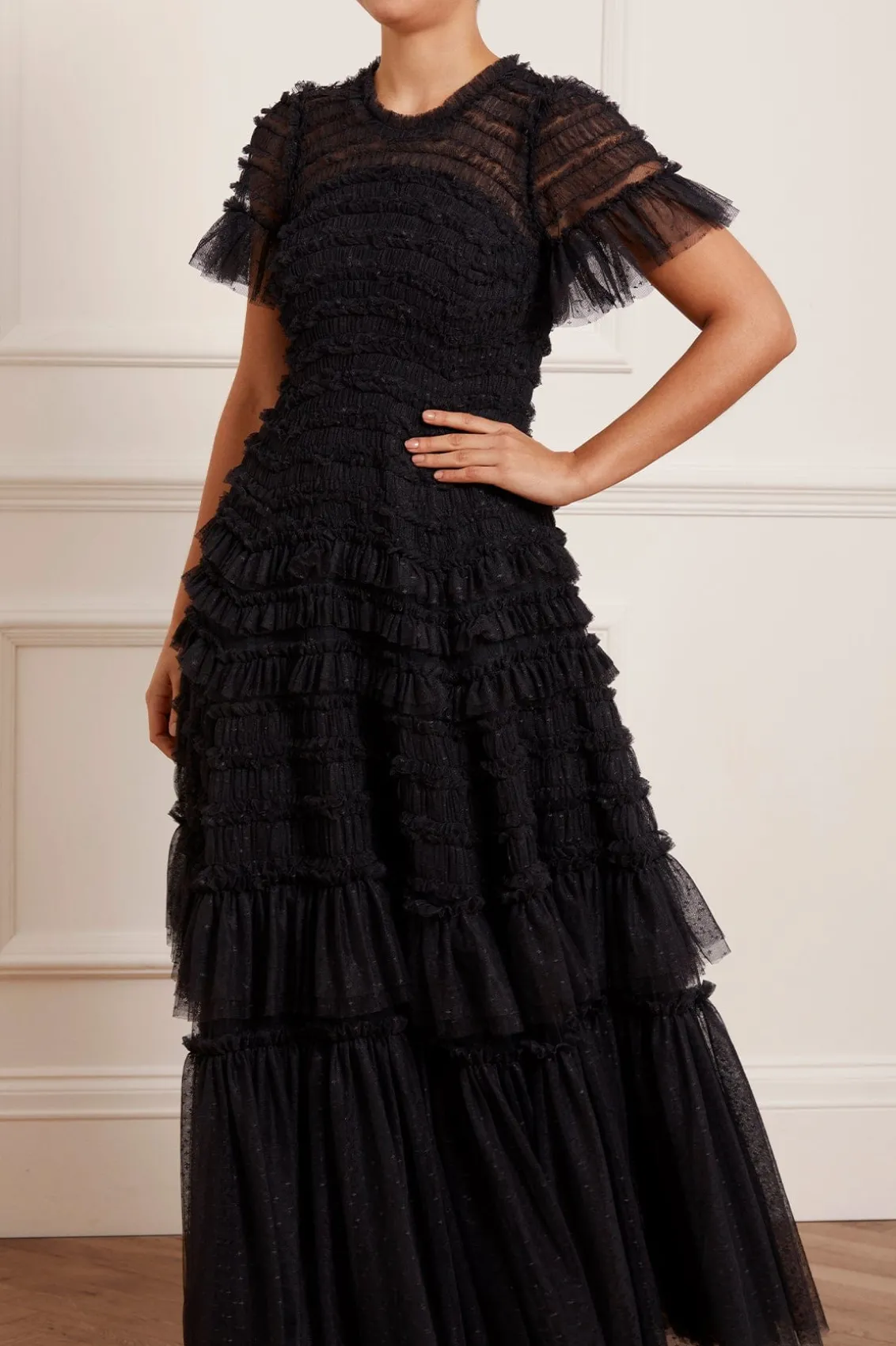 Evening Dresses | Responsibly Sourced^Needle & Thread Valentine Ruffle Gown Black