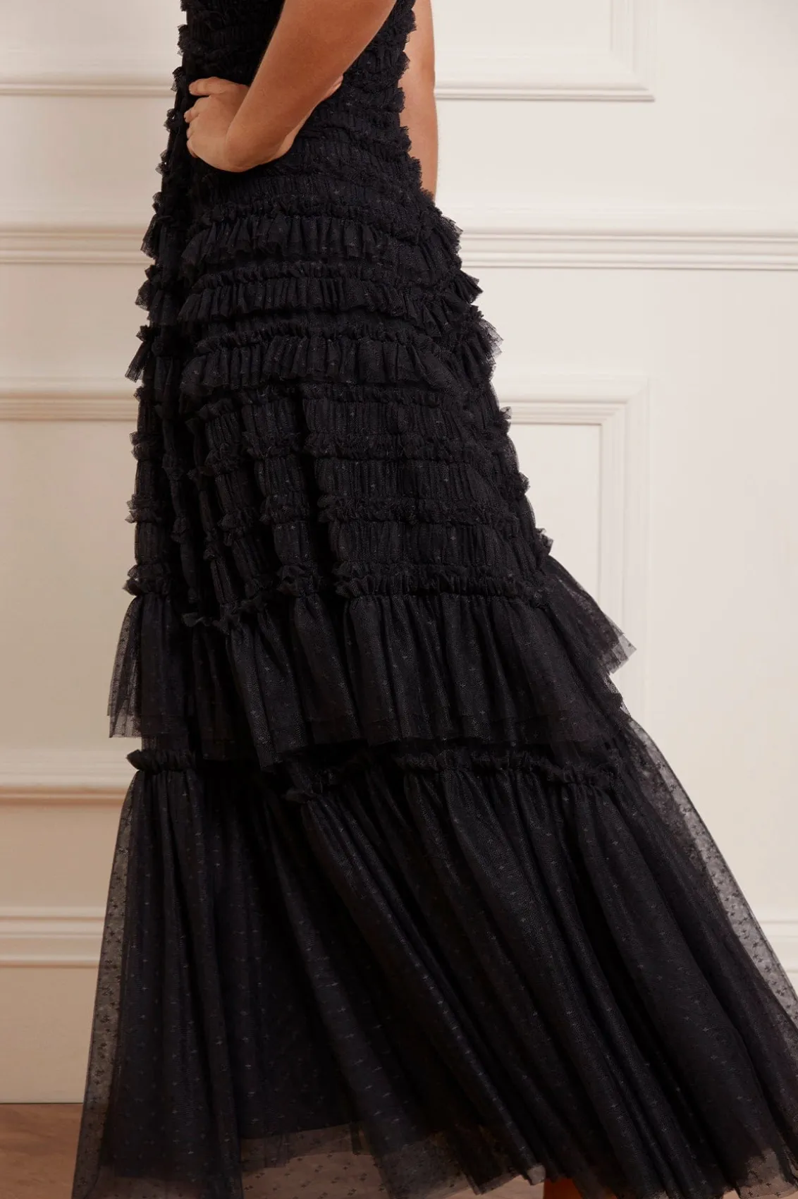 Evening Dresses | Responsibly Sourced^Needle & Thread Valentine Ruffle Gown Black