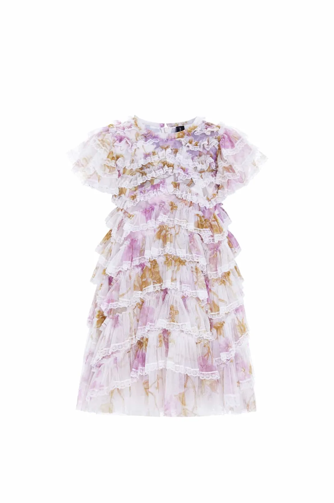Kids Printed Dresses | Kids Responsibly Sourced^Needle & Thread Wisteria Ruffle Lace Kids Dress Multi